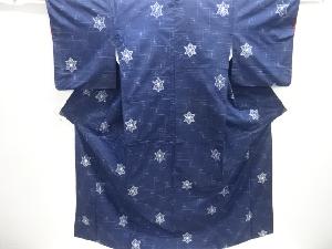 雪花模様織り出し手織り紬着物